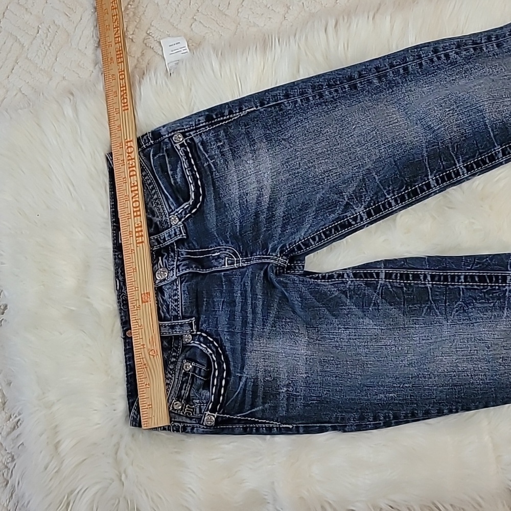 Miss Me Jeans Signature Skinny Floral Stitching Size 28 - Picture 7 of 9